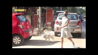 Malaika Arora Snapped With Her Pet Outside Her Residence