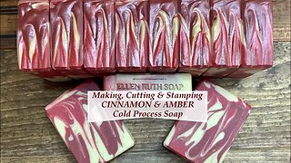 How to Make CINNAMON & AMBER Goat Milk Cold Process Soap w/ Hanger Swirl | Ellen Ruth Soap