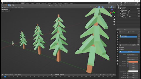 Making low poly trees in blender
