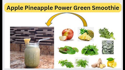 Apple Pineapple Power Green Smoothie #Smoothies #healthy #healthylifestyle