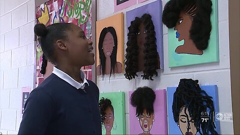 Polk Co. art teacher teaches diversity with elaborate, decorative doors for Black History Month