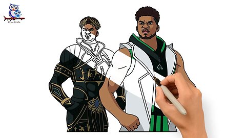How to Draw Giannis Antetokounmpo Fortnite - Step by Step