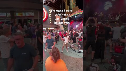 Celebrating on Fremont Street after the Raiders victory football party Earth, wind, and fire ￼￼