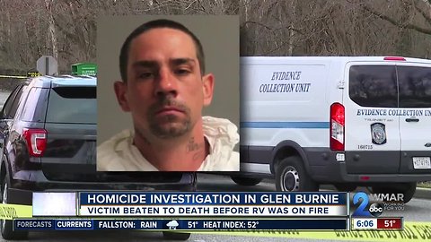 Suspect admits to beating man to death before setting RV on fire in Glen Burnie