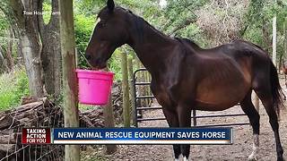 New equipment used to rescue horse stuck in hole