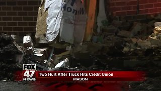 UPDATE - Man hurt after crashing truck into credit union