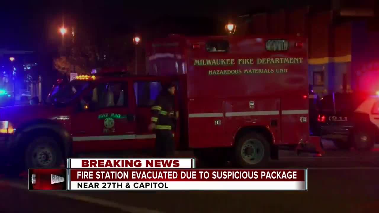 Milwaukee Fire Department station evacuated due to suspicious package