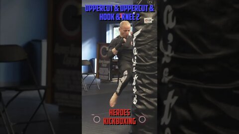 Heroes Training Center | Kickboxing "How To Double Up" Uppercut & Uppercut & Hook & Knee 2 #Shorts