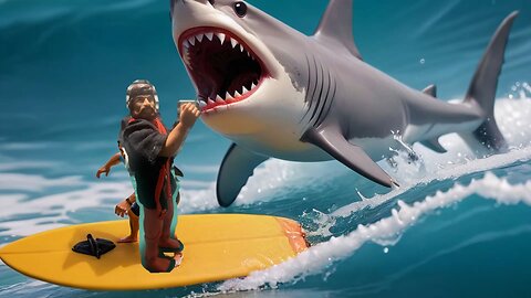 Mexican Chuck Norris punching a shark