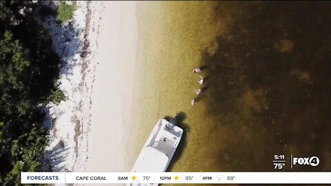 Brown water seen off Sanibel Lighthouse