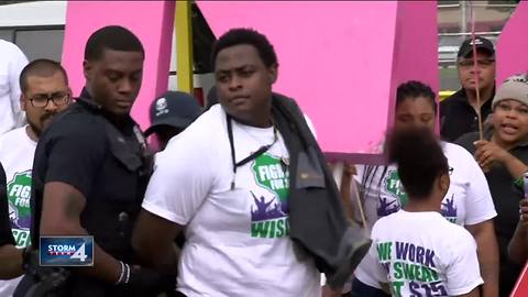 Church leaders, supporters to post bail for protesters arrested at fast food rally