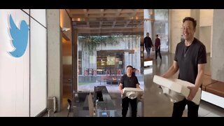 Elon Musk Walks Into Twitter Headquaters w/ A Sink - Symbol for The Twitter Layoffs to Come?