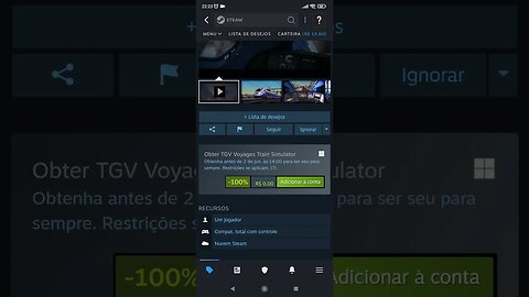 CORRE! TGV Voyages Train Simulator, grátis na Steam