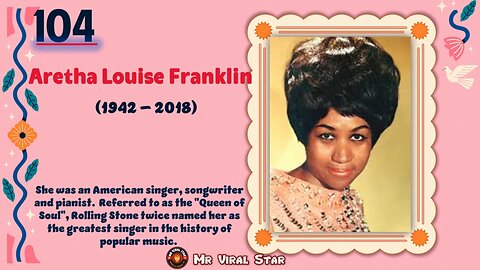 Aretha Louise Franklin (1942 – 2018)| TOP 150 Women That CHANGED THE WORLD | Short Biography