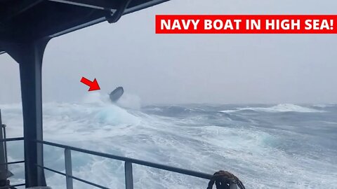 Ship in Storm | INSANE Navy Boat Exercise in Too Rough Sea (Storm Force 12)