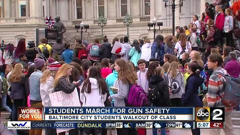 Baltimore City students march for gun safety in schools