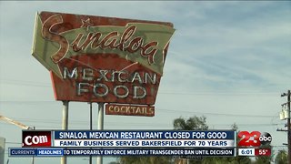 Sinaloa Mexican Restaurant closes doors after 70 years of business