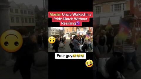 Pride month Parade | Muslim uncle March alongside them without realizing. #shorts