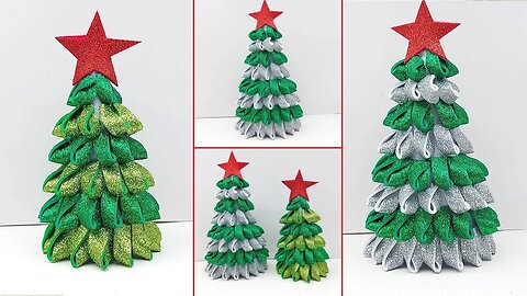 How to Make Christmas Tree With Glitter Paper | DIY Easy Christmas Crafts For Decorations