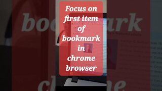 Focus on first item of bookmark in chrome browser #shorts #youtubeshorts