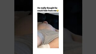 Boyfriend hides from girlfriend with his belly (wait for it)😂#shorts #couple