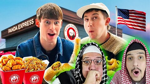 Arab Muslim Brothers Reaction To Brits try Panda Express for the first time! ft. Andy & Michelle