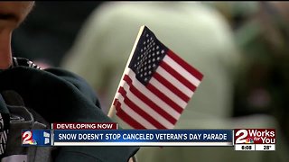 Snow doesn't stop canceled veteran's day Parade