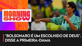 Michelle Bolsonaro faz discurso emocionado e com tom religioso