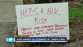 'HIV Risk': Neighbor places sign at park warning parents after finding used needles, syringes