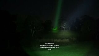 Long-range flashlight comparison: Convoy L21B with W2/XHP70.3 HI