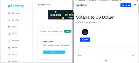 How To Earn Free 19759 Solana SOL Cryptocurrency At Coinpayu Every 60 minutes With Proof