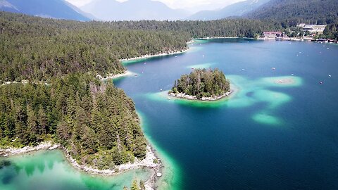 The Lake with Tropical like Islands in Germany _ Eibsee [4K]