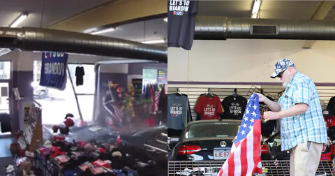 Shocking Video Shows Massachusetts Driver Crash Into Pro-Trump Store