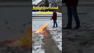 How to clear the snow off your driveway #flamethrower #napalmdeath