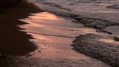 Beachfront B Roll Sunset Waves Medium Free to Use HD Stock Video Footage