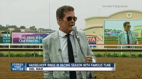 David Hasselhoff kicks off racing season with rendition of Bing Crosby song