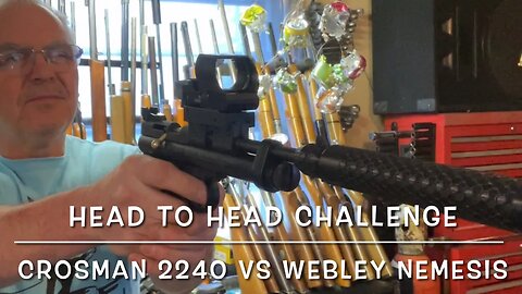 Head to head challenge: Crosman 2240 vs Webley Nemesis CO2 power FTW! Suppressor and red dot!
