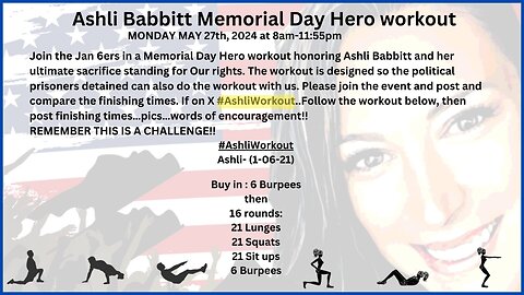 Ashli Babbit Memorial Day Hero Workout #Ashliworkout
