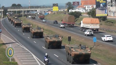 Convoy of Armored Vehicles "Guarani" of the Brazilian Army in Curitiba