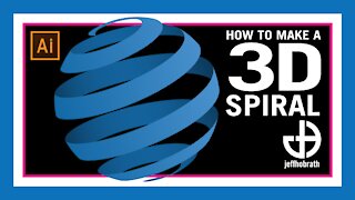 How to Make a 3D Spiral Ribbon Vector with 3D Revolve in Adobe Illustrator | Jeff Hobrath Art Studio