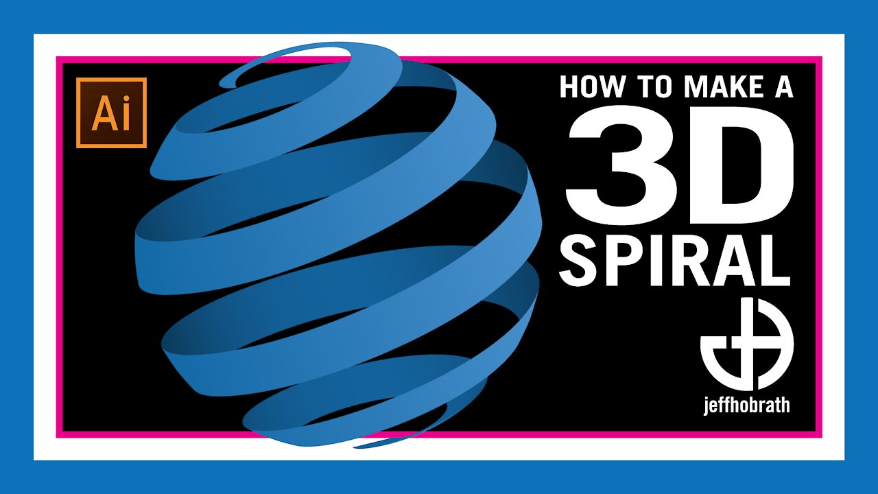 How to Make a 3D Spiral Ribbon Vector with 3D Revolve in Adobe Illustrator | Jeff Hobrath Art Studio