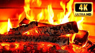 SUPER Relaxing Fireplace 4K 🔥 Crackling Fire Sounds & Cozy Fireplace🔥 Burning Fireplace Ambience