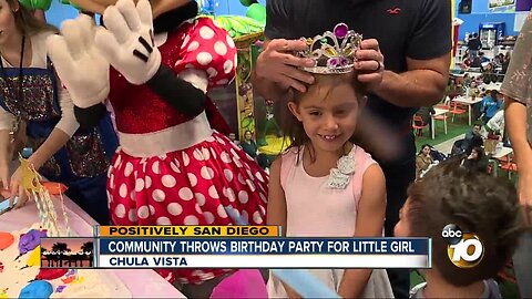 Community throws birthday party for little girl