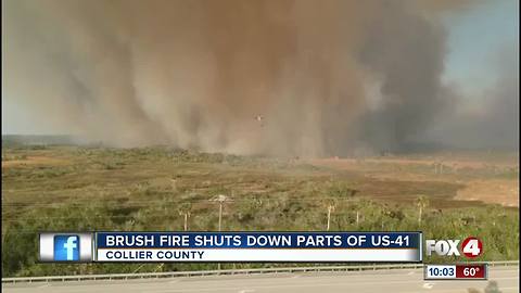 Brush Fire Shuts Down Parts of US-41