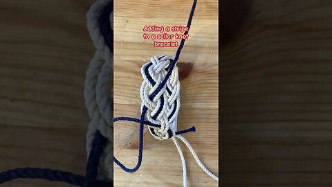 Adding a second color to a sailor knot turks head bracelet #diy #shorts