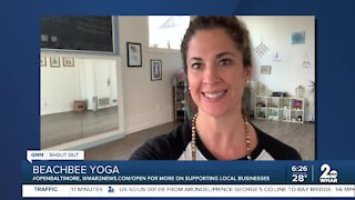 Beachbee Yoga in Havre de Grace says "We're Open Baltimore!"