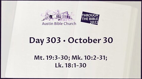 Through the Bible 2022 (Day 303)