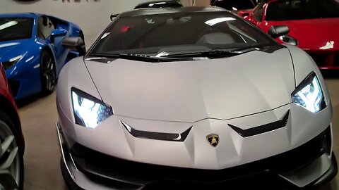 [8k] Grigio Adamas Lamborghini SV-J Aventador Matte Silver 1/900 at Dream Auto Stockholm