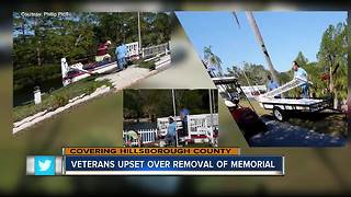 Veteran memorial removed from community