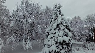 Gorgeous scenery from winter storm filmed by drone